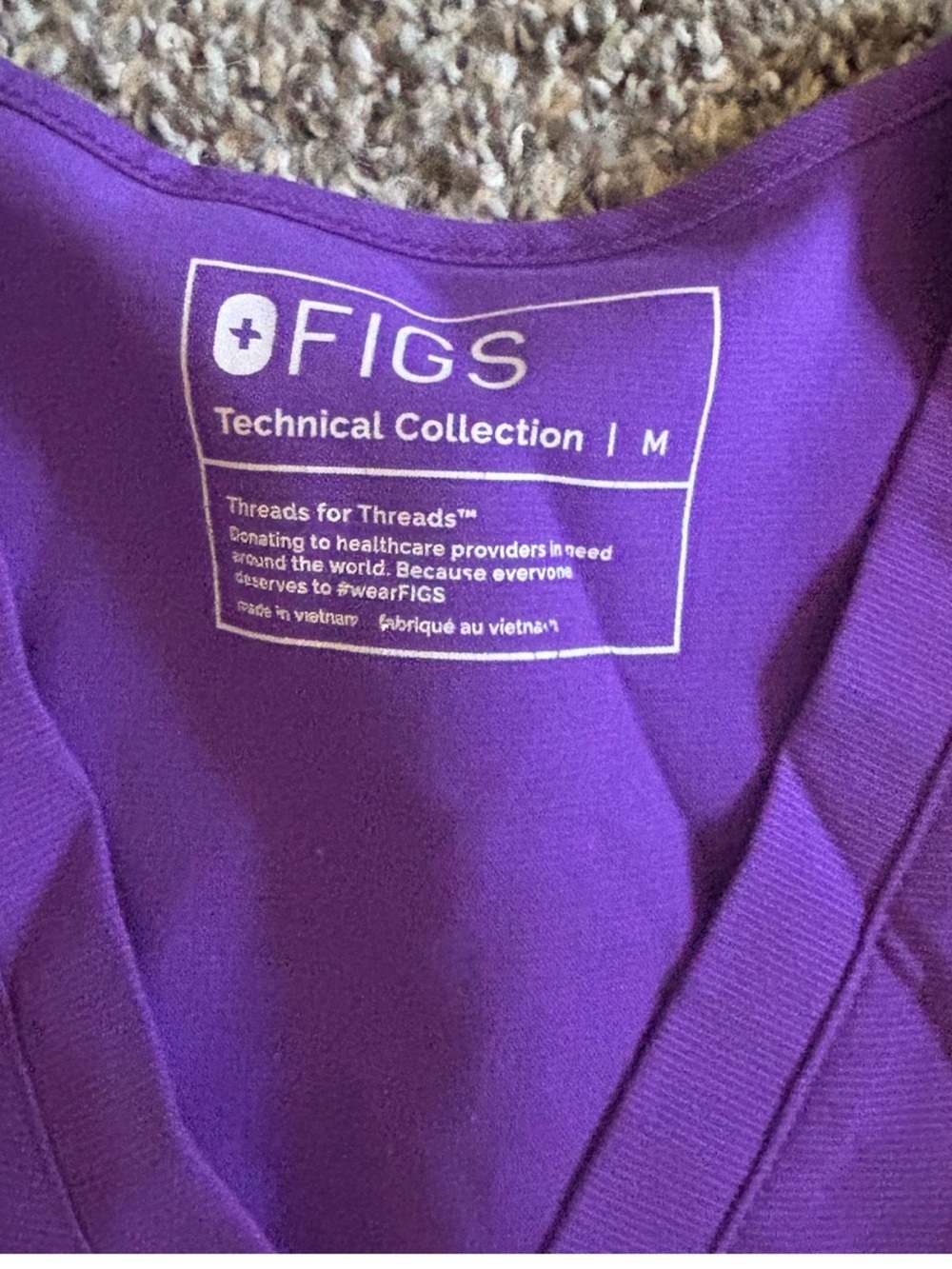 Figs Technical Collection Scrub Top in Purple